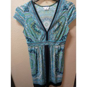 London times dress teal  multi color color size 10